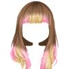 Brown Hair w/ Blonde & Pink Sparkles