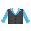 Ice Blue Button Up + Vest