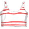 Faded Red Striped Crop Top