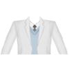 White Suit + Light Blue Sweater