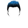 Spiked hair dyed blue
