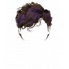 Brown curls w Purple Streak