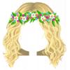 Blonde curls with flower